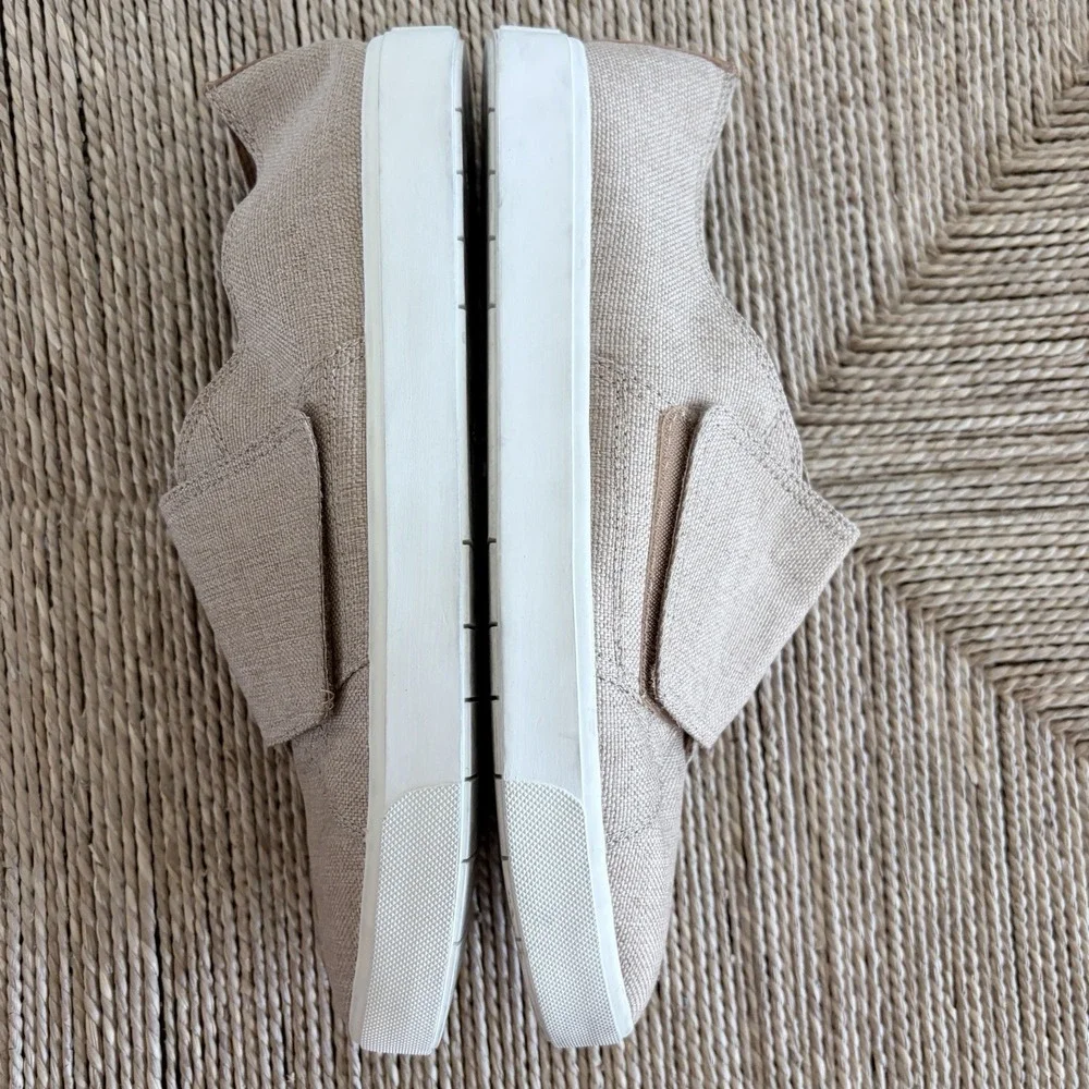 Women's Vince Blair Sz 10M EU40 Tan Burlap Rip Strap Sneaker Shoe MRP$175